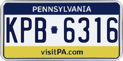 PA license plate KPB6316