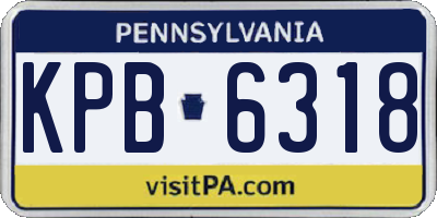 PA license plate KPB6318