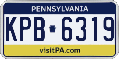 PA license plate KPB6319
