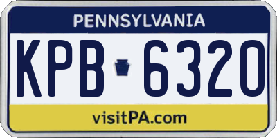 PA license plate KPB6320