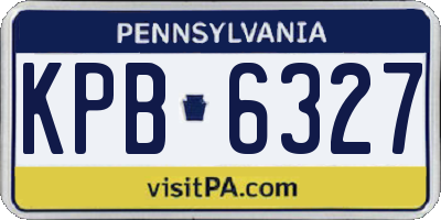 PA license plate KPB6327