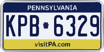 PA license plate KPB6329