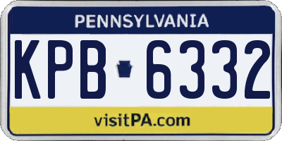 PA license plate KPB6332