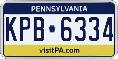 PA license plate KPB6334