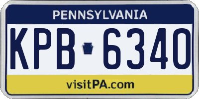 PA license plate KPB6340