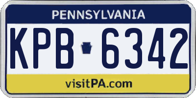 PA license plate KPB6342