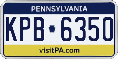 PA license plate KPB6350