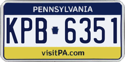 PA license plate KPB6351