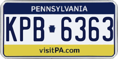 PA license plate KPB6363