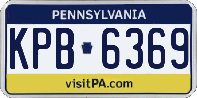 PA license plate KPB6369