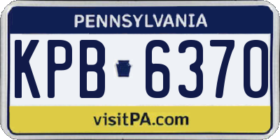 PA license plate KPB6370