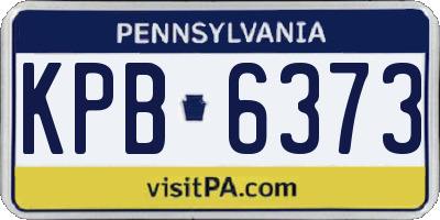 PA license plate KPB6373