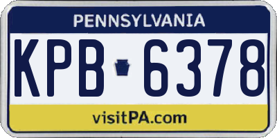 PA license plate KPB6378