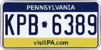 PA license plate KPB6389
