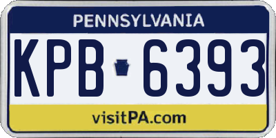 PA license plate KPB6393