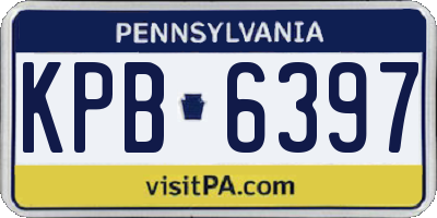 PA license plate KPB6397