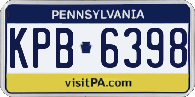 PA license plate KPB6398