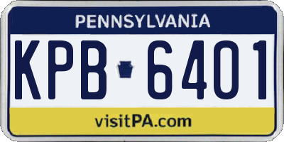 PA license plate KPB6401