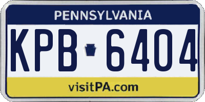 PA license plate KPB6404