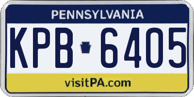 PA license plate KPB6405