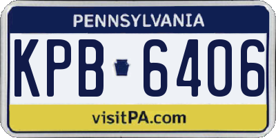 PA license plate KPB6406
