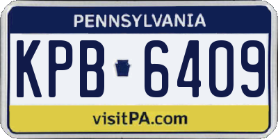 PA license plate KPB6409