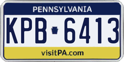 PA license plate KPB6413