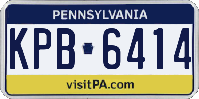 PA license plate KPB6414