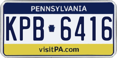 PA license plate KPB6416
