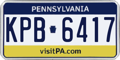 PA license plate KPB6417