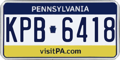 PA license plate KPB6418