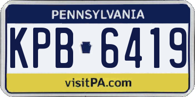 PA license plate KPB6419