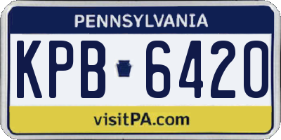 PA license plate KPB6420