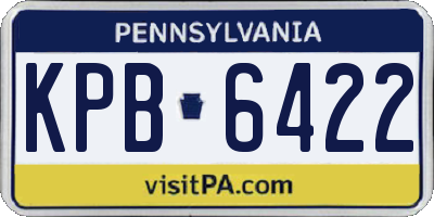 PA license plate KPB6422