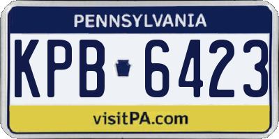 PA license plate KPB6423
