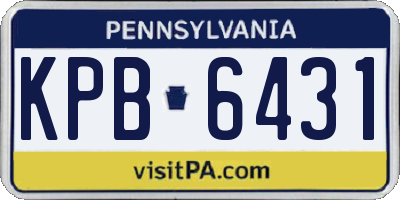 PA license plate KPB6431