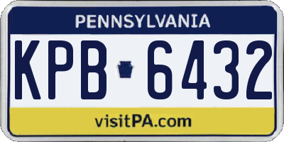 PA license plate KPB6432