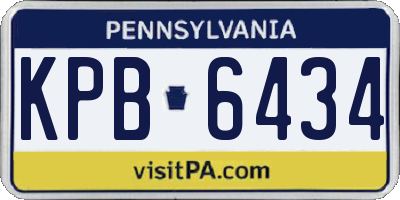 PA license plate KPB6434