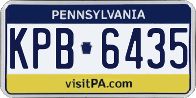PA license plate KPB6435