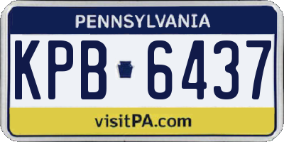 PA license plate KPB6437