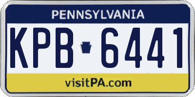 PA license plate KPB6441