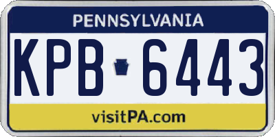 PA license plate KPB6443
