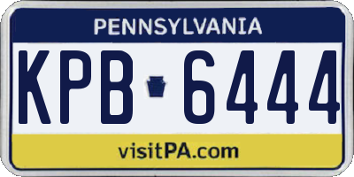 PA license plate KPB6444