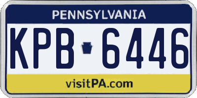 PA license plate KPB6446