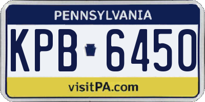 PA license plate KPB6450