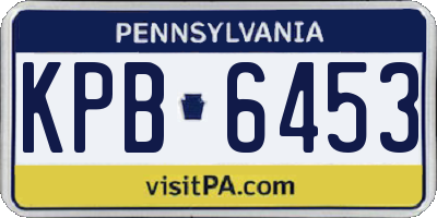 PA license plate KPB6453