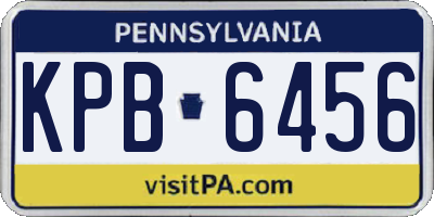 PA license plate KPB6456