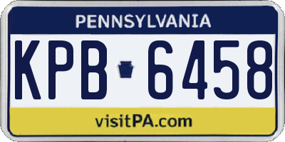 PA license plate KPB6458