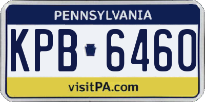 PA license plate KPB6460