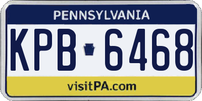 PA license plate KPB6468